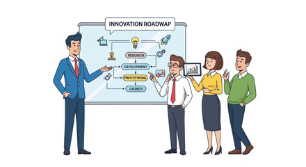 Fototapeta premium Business Team Brainstorming Innovation Roadmap.