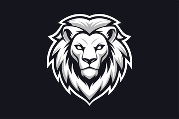 White lion's regal visage is showcased on a black background in striking detail