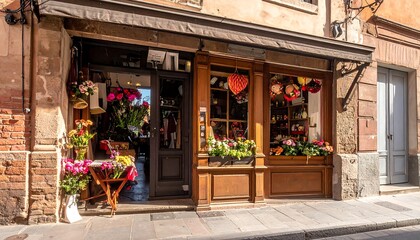 European flower shop storefront