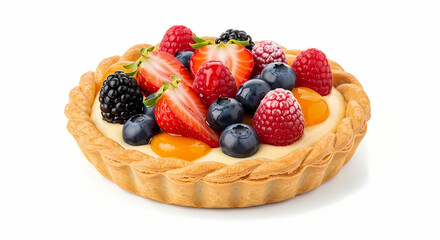 cake with cream and berries