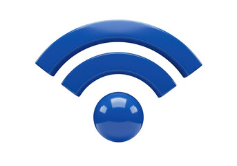 Blue WiFi symbol isolated PNG, wireless internet connection icon for technology and communication