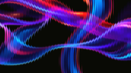 Dynamic neon light trails flow through abstract dark background creating vibrant energy and futuristic motion for creative design projects