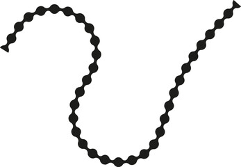 Interconnected dotted path forming a wavy and curved pattern with flowing movement.