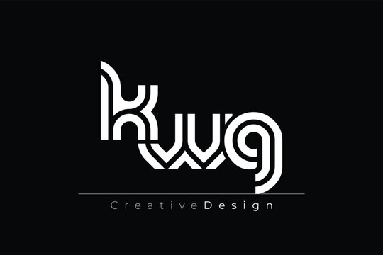KWG Creative Unique Modern Letter Logo Design. Elegant Monogram Logo Design with Decorative Elements and Typography