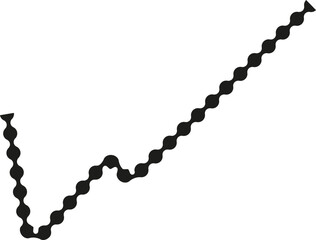 Dotted line with abrupt angles and sharp transitions forming a rough and broken structure.