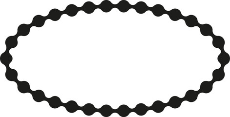 Dotted path forming a smooth oval shape with interconnected links creating a continuous loop.