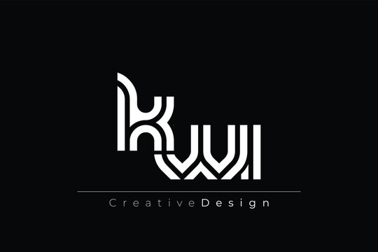 KWI Creative Unique Modern Letter Logo Design. Elegant Monogram Logo Design with Decorative Elements and Typography