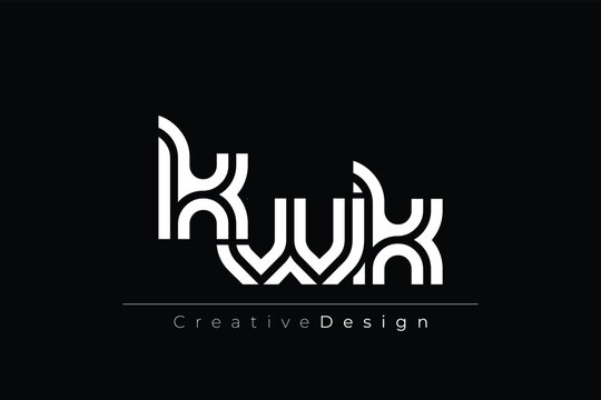 KWK Creative Unique Modern Letter Logo Design. Elegant Monogram Logo Design with Decorative Elements and Typography