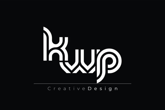 KWP Creative Unique Modern Letter Logo Design. Elegant Monogram Logo Design with Decorative Elements and Typography