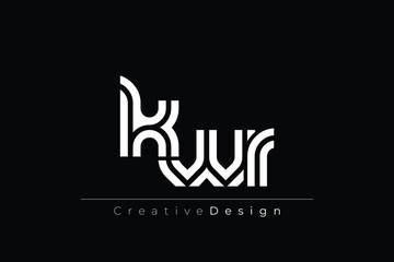 KWR Creative Unique Modern Letter Logo Design. Elegant Monogram Logo Design with Decorative Elements and Typography
