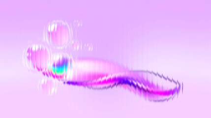 Ethereal iridescent bubbles float gracefully across a dreamy pastel purple background, creating a magical, soft, and vibrant abstract visual