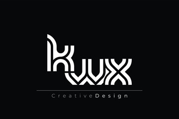 KWX Creative Unique Modern Letter Logo Design. Elegant Monogram Logo Design with Decorative Elements and Typography