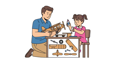 Car Mechanic and Engine Repair Illustrations Set.