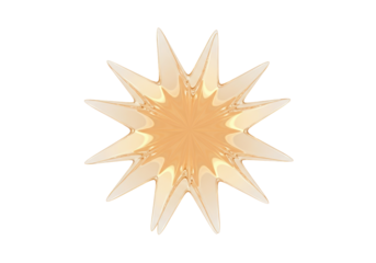 Abstract golden star isolated PNG, shiny decorative element on transparent background