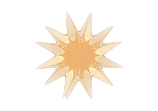 Abstract golden star isolated PNG, shiny decorative element on transparent background