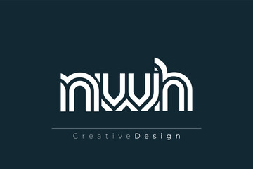 Obraz premium NWH Creative Unique Modern Letter Logo Design. Elegant Monogram Logo Design with Decorative Elements and Typography