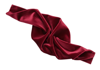 Burgundy velvet fabric isolated on white, luxurious textile material for fashion and design