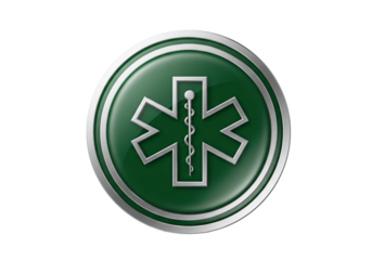 Green Star of Life medical symbol isolated PNG, emergency healthcare emblem on transparent background