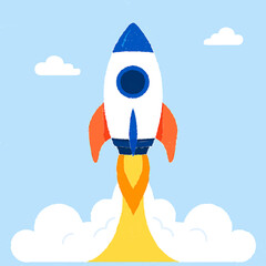 rocket in the sky