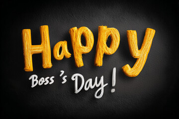  bold typography saying "Happy Boss's Day!"