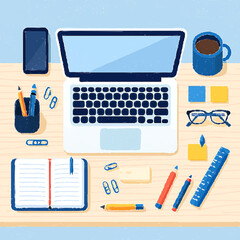 set of office objects