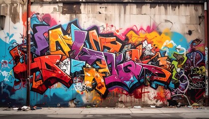 Colorful graffiti mural on a wall