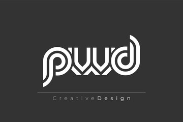 Obraz premium PWD Creative Unique Modern Letter Logo Design. Elegant Monogram Logo Design with Decorative Elements and Typography