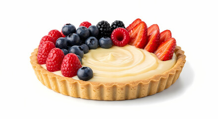 cake with berries and mint