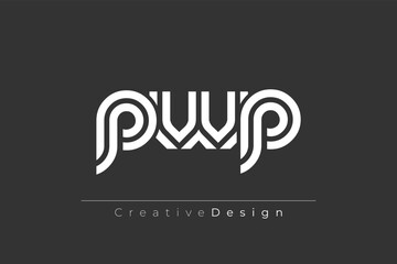 PWP Creative Unique Modern Letter Logo Design. Elegant Monogram Logo Design with Decorative Elements and Typography