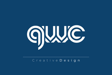 QWC Creative Unique Modern Letter Logo Design. Elegant Monogram Logo Design with Decorative Elements and Typography