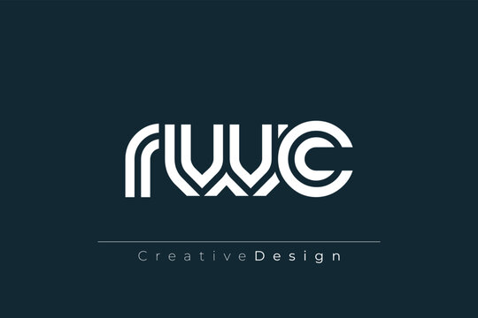 RWC Creative Unique Modern Letter Logo Design. Elegant Monogram Logo Design with Decorative Elements and Typography