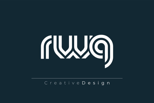 RWQ Creative Unique Modern Letter Logo Design. Elegant Monogram Logo Design with Decorative Elements and Typography