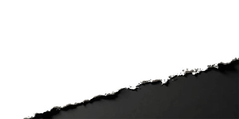 Torn white paper sheet with a ripped hole in the center, revealing a blank backdrop and rough edge for advertising concept design