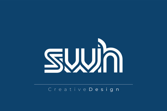 SWH Creative Unique Modern Letter Logo Design. Elegant Monogram Logo Design with Decorative Elements and Typography