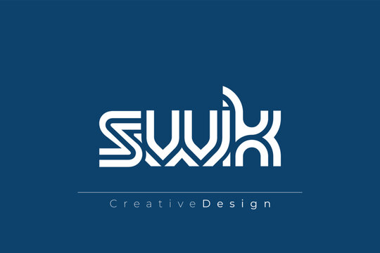 SWK Creative Unique Modern Letter Logo Design. Elegant Monogram Logo Design with Decorative Elements and Typography