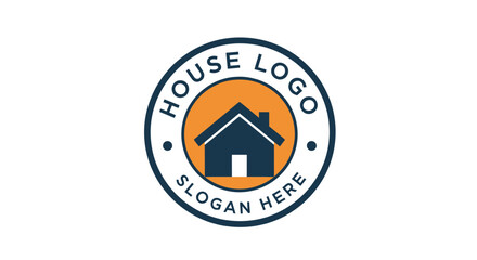 Simple, modern logo design for a house-related business, featuring a stylized home icon within a circular frame.