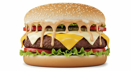 hamburger on white