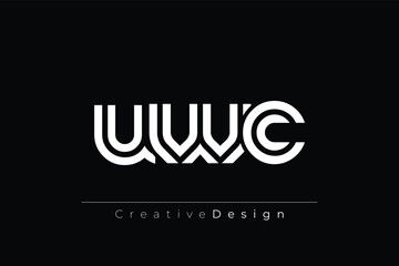 UWC Creative Unique Modern Letter Logo Design. Elegant Monogram Logo Design with Decorative Elements and Typography