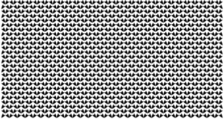 A repeating pattern of small, stylized, black and white shapes, creating a textured visual effect.