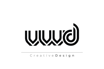 VWD Creative Unique Modern Letter Logo Design. Elegant Monogram Logo Design with Decorative Elements and Typography