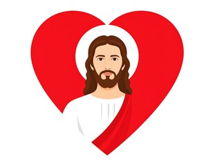 Jesus in a heart-shaped frame