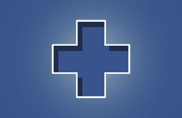 A stylized health cross indicating medical care and vitality