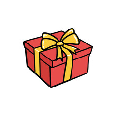 Isometric Christmas Gift Box Vector Illustration with Ribbon Festive Holiday 2025