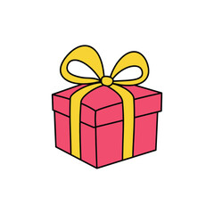 Pink Christmas Gift Box Vector Illustration with Bow Festive Holiday Celebration 2025