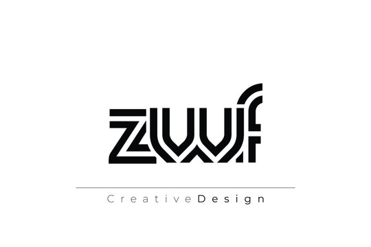 ZWF Creative Unique Modern Letter Logo Design. Elegant Monogram Logo Design with Decorative Elements and Typography