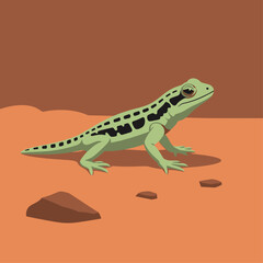 Fototapeta premium Lizard in the Desert Scene