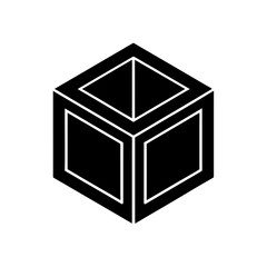 Futuristic Hologram Cube Neon Purple Transparent Background