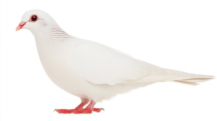 Fototapeta premium White dove isolated on white background peace purity hope concept