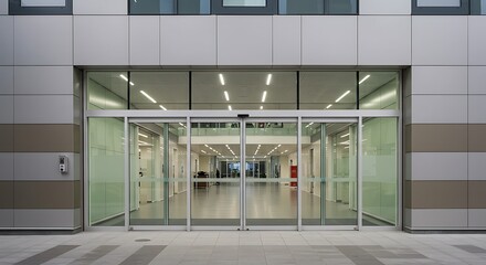 Automated Sliding Doors Entrance to Modern Office Building | Modern Architecture & Home Design Inspiration
