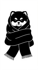 pomeranian puppy in a scarf vector 